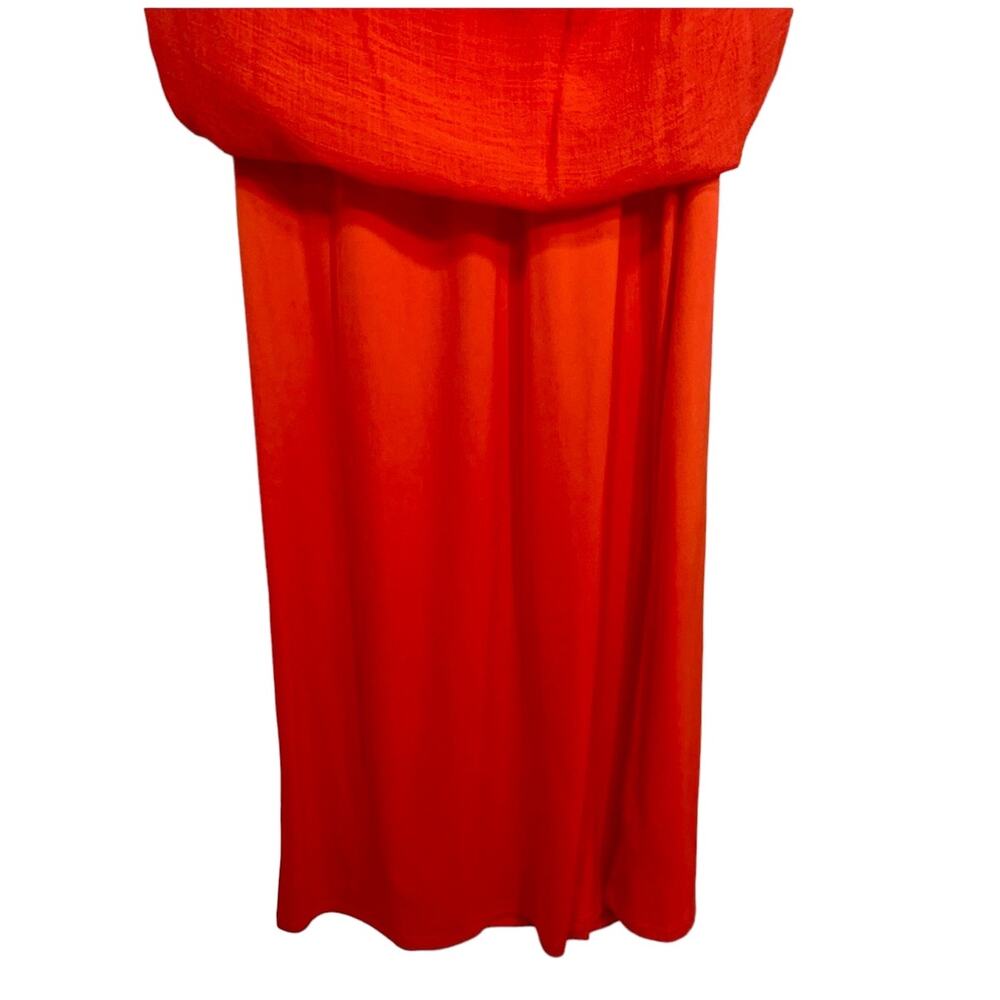 AGB Womens Orange Sleeveless Maxi Dress Size M Beaded V-Neck Elastic Waist Boho - Picture 11 of 15